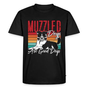 Service Dog Trainer Muzzled Dogs Are Dog Handler - Men's Premium Organic T-Shirt - black - Front - Nico (187cm)