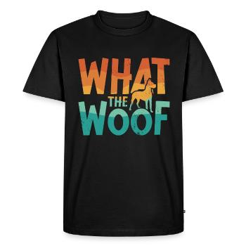 Service Dog Trainer What The Woof Therapy Dog - Men's Premium Organic T-Shirt - black - Front - Nico (187cm)