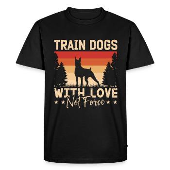 Dresseur de chiens d’assistance Former des chiens avec un propriétaire de chien d’amour - T-shirt Premium bio Homme - noir - Devant - Nico (187cm)