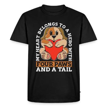 Service Dog Trainer My Heart Belongs To Dog Owner - Men's Premium Organic T-Shirt - black - Front - Nico (187cm)
