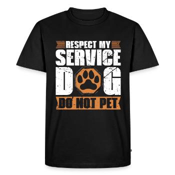 Service Dog Respect My Service Therapy Dog Lover - Men's Premium Organic T-Shirt - black - Front - Nico (187cm)