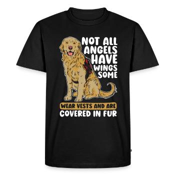 Service Dog Trainer Not All Angels Have Dog Owner - Men's Premium Organic T-Shirt - black - Front - Nico (187cm)
