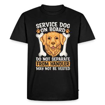 Dresseur de chiens d’assistance Chien d’assistance à bord Propriétaire de chien - T-shirt Premium bio Homme - noir - Devant - Nico (187cm)