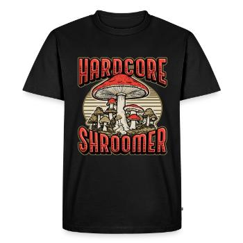 Chasse aux champignons Hardcore Shroomer Cueilleur de champignons - T-shirt Premium bio Homme - noir - Devant - Nico (187cm)