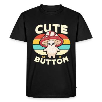 Chasse aux champignons mignon comme un bouton rétro mycologue - T-shirt Premium bio Homme - noir - Devant - Nico (187cm)
