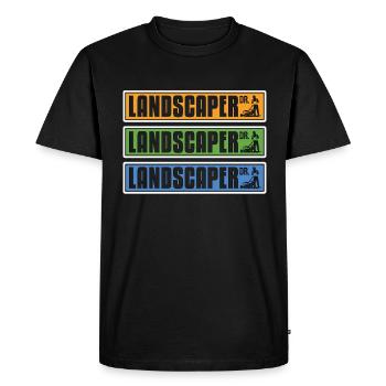 Landscaper DR Gardening Landscaping Lawn Mowing - Men's Premium Organic T-Shirt - black - Front - Nico (187cm)