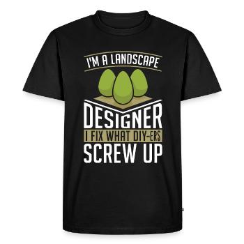 Landscaper I'm A Landscape Designer I Fix Gardener - Men's Premium Organic T-Shirt - black - Front - Nico (187cm)