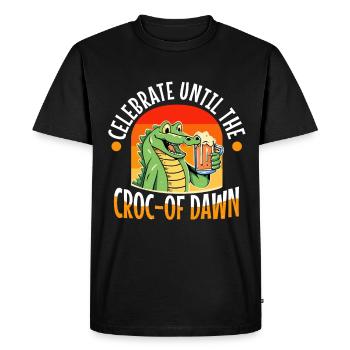 Celebrate until the croc-of dawn - Men's Premium Organic T-Shirt - black - Front - Nico (187cm)
