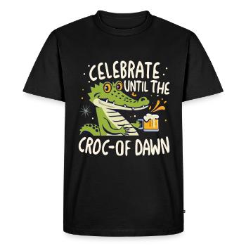 Celebrate until the croc-of dawn - Men's Premium Organic T-Shirt - black - Front - Nico (187cm)