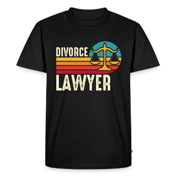Avocat en divorce Avocat en séparation de mariage rétro - T-shirt Premium bio Homme - noir - Devant - Nico (187cm)