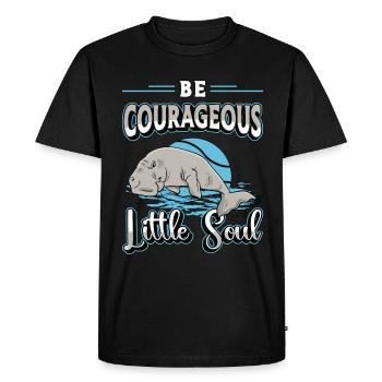 Dugong Soyez de courageuses petites créatures marines - T-shirt Premium bio Homme - noir - Devant - Nico (187cm)