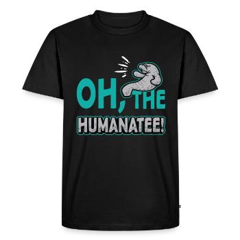 Dugong Oh L’Humanatee Animal Marin Lamantin - T-shirt Premium bio Homme - noir - Devant - Nico (187cm)