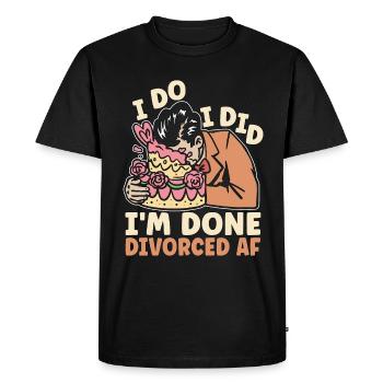 Avocat en divorce Je le fais, je l’ai fait, j’ai fini le divorce - T-shirt Premium bio Homme - noir - Devant - Nico (187cm)
