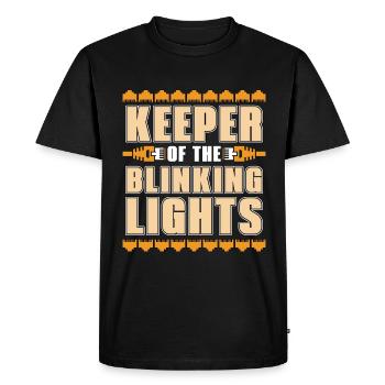 Ingénieur réseau Gardien du réseau clignotant - T-shirt Premium bio Homme - noir - Devant - Nico (187cm)