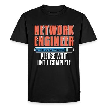 Ingénieur réseau Mise à niveau logicielle Informatique - T-shirt Premium bio Homme - noir - Devant - Nico (187cm)