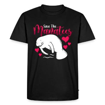 Dugong Sauver Les Lamantins Animaux Marins Vache De Mer - T-shirt Premium bio Homme - noir - Devant - Nico (187cm)