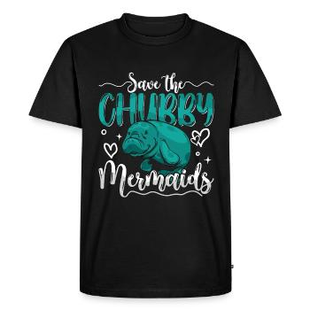 Dugong Sauver Les Sirènes Potelées Mammifères Marins - T-shirt Premium bio Homme - noir - Devant - Nico (187cm)