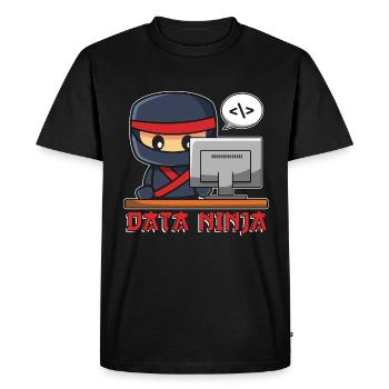 Data Mining, Data Ninja Programmer, Machine Learning - Men's Premium Organic T-Shirt - black - Front - Nico (187cm)