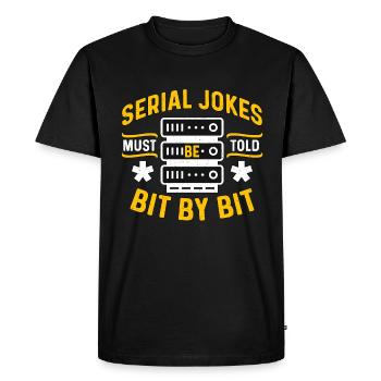 Network Engineer Serial Jokes Must Be Networking - Men's Premium Organic T-Shirt - black - Front - Nico (187cm)