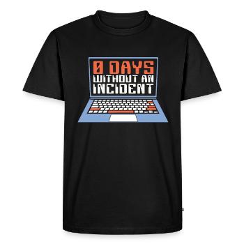 Cybersecurity 0 Days Without An Incident Phishing - Men's Premium Organic T-Shirt - black - Front - Nico (187cm)
