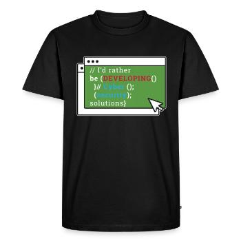 Cybersecurity I'd Rather Be Developing Programmer - Men's Premium Organic T-Shirt - black - Front - Nico (187cm)
