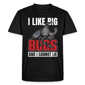 Entomologist I Like Big Bugs Insects Entomological - Men's Premium Organic T-Shirt - black - Front - Nico (187cm)
