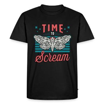 Cicadas Time To Scream Loves Periodical Cicadas - Men's Premium Organic T-Shirt - black - Front - Nico (187cm)