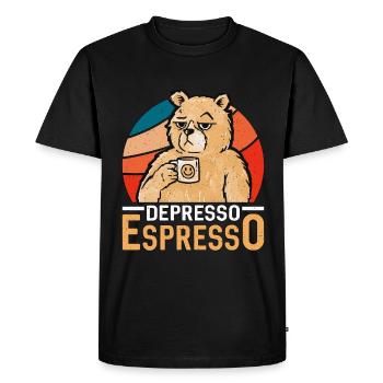 Espresso Depresso Espresso Buveur de café Latte - T-shirt Premium bio Homme - noir - Devant - Nico (187cm)
