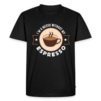 Espresso Je suis un messo sans mon buveur de café - T-shirt Premium bio Homme - noir - Devant - Nico (187cm)