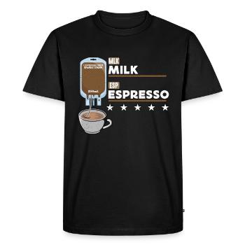 Espresso Milk Espresso Shot Injection Grain de café - T-shirt Premium bio Homme - noir - Devant - Nico (187cm)