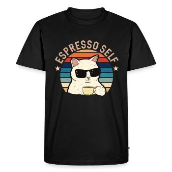 Espresso Self Loves Coffee Bean Barista Caféine - T-shirt Premium bio Homme - noir - Devant - Nico (187cm)