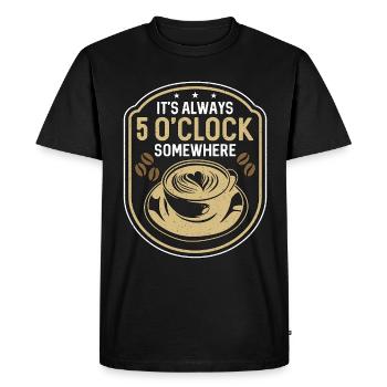 Espresso Il est toujours 17 heures quelque part Barista - T-shirt Premium bio Homme - noir - Devant - Nico (187cm)