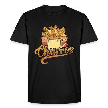 Churros Pâte Frite Cuisine Mexicaine Churros à la cannelle - T-shirt Premium bio Homme - noir - Devant - Nico (187cm)