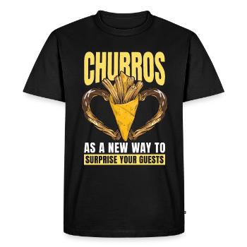 Churros As A New Way To Surprise Cinnamon Churros - Men's Premium Organic T-Shirt - black - Front - Nico (187cm)