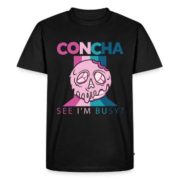 Concha Voir Je suis occupé Amateur de pâtisserie de pain de coquille sucrée - T-shirt Premium bio Homme - noir - Devant - Nico (187cm)