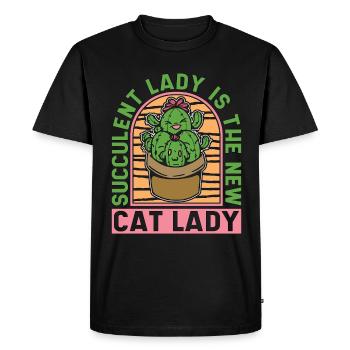 Succulent Lady Is The New Cat Lady Loves Gardening - Men's Premium Organic T-Shirt - black - Front - Nico (187cm)