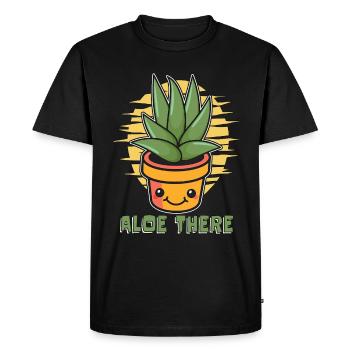 Succulent Aloe There Loves Gardening Potted Plant - Men's Premium Organic T-Shirt - black - Front - Nico (187cm)