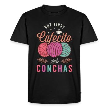 Conchas Mais Premier Cafecito & Conchas Cuisine Mexicaine - T-shirt Premium bio Homme - noir - Devant - Nico (187cm)