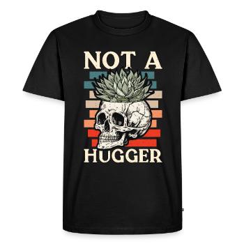 Succulent Not A Hugger Loves Cactus Plants Garden - Men's Premium Organic T-Shirt - black - Front - Nico (187cm)