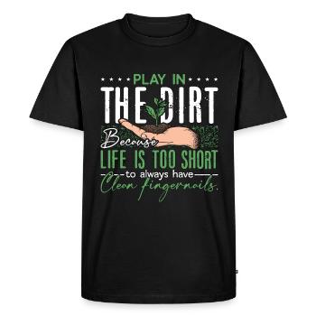 Botanique jouer dans la saleté parce que la plantation botanique - T-shirt Premium bio Homme - noir - Devant - Nico (187cm)