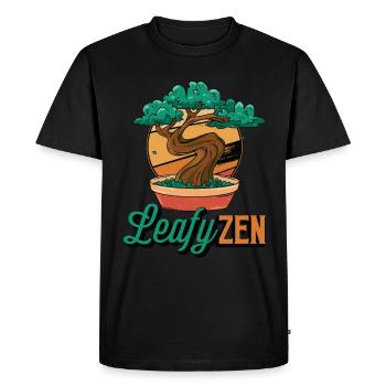 Bonsaï Art feuillu Zen Culture japonaise Pot de fleur - T-shirt Premium bio Homme - noir - Devant - Nico (187cm)