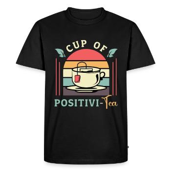 Tasse De Tisane De Positivi-Tea Herboriste À Herbes - T-shirt Premium bio Homme - noir - Devant - Nico (187cm)