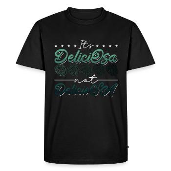 Monstera It's DeliciOsa Not DelicioSA Gardening - Men's Premium Organic T-Shirt - black - Front - Nico (187cm)