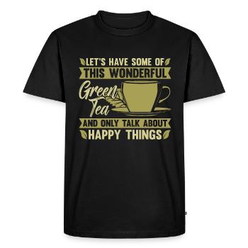 Tisane Prenons un peu de ce buveur de thé - T-shirt Premium bio Homme - noir - Devant - Nico (187cm)