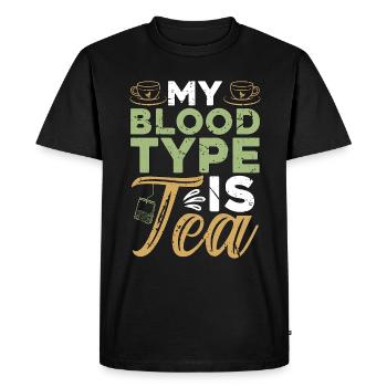 Tisane Mon groupe sanguin est le thé Herboristerie tasse à thé - T-shirt Premium bio Homme - noir - Devant - Nico (187cm)