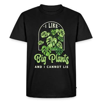 Monstera J’aime Les Grandes Plantes Et Monstera Deliciosa - T-shirt Premium bio Homme - noir - Devant - Nico (187cm)