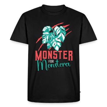 Monstera Monster pour les amateurs de plantes d’intérieur Monstera - T-shirt Premium bio Homme - noir - Devant - Nico (187cm)