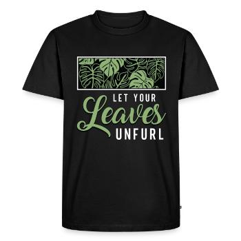 Monstera Laissez vos feuilles déployer des plantes d’intérieur de jardin - T-shirt Premium bio Homme - noir - Devant - Nico (187cm)