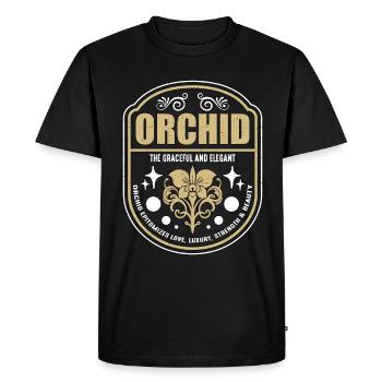 Orchidée Le Jardinage D’Orchidées Gracieuses Et Élégantes - T-shirt Premium bio Homme - noir - Devant - Nico (187cm)
