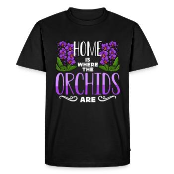 Orchids Home Is Where The Orchids Are Gardening - Men's Premium Organic T-Shirt - black - Front - Nico (187cm)